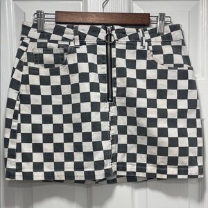 Indigo Rising Checkered Black and White Women's Skirt